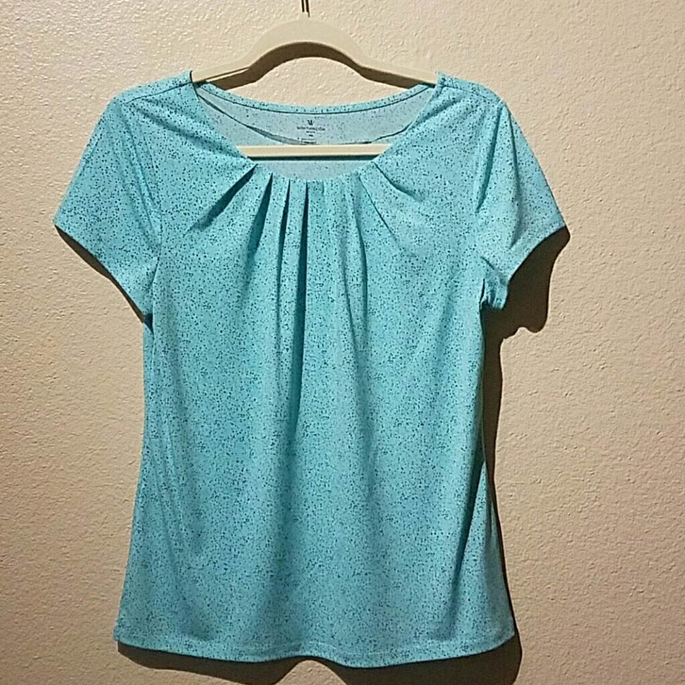 Worthington Top Petite Medium Blue with Dots!